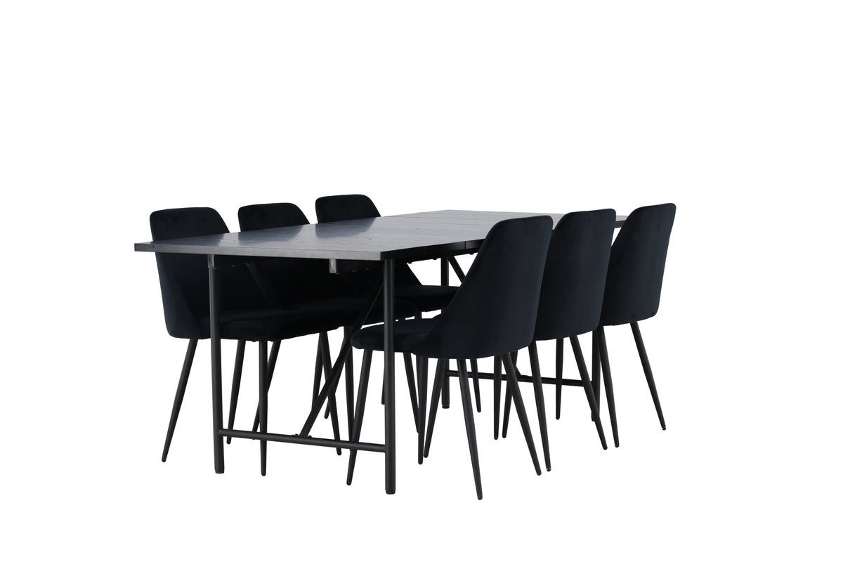 Astrid Matbord med Night Stolarna – Bord: 75x200x90 Stol: 56x87x49