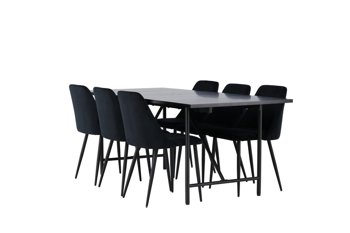 Astrid Matbord med Night Stolarna – Bord: 75x200x90 Stol: 56x87x49