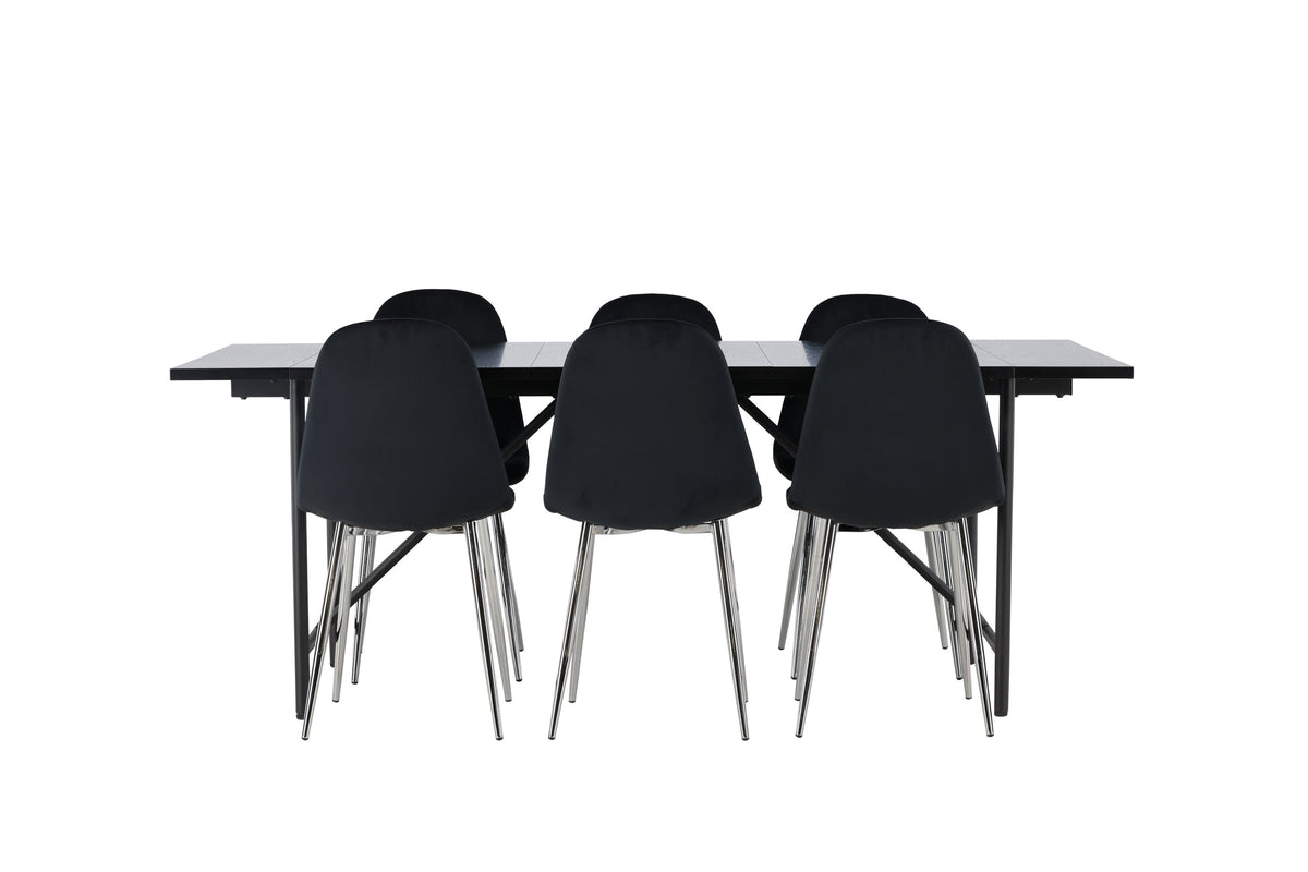Astrid Matbord med Polar Stolarna – Bord: 75x200x90 Stol: 52x90x45