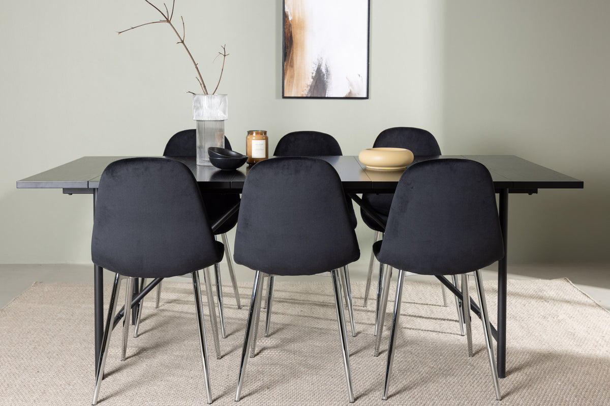 Astrid Matbord med Polar Stolarna – Bord: 75x200x90 Stol: 52x90x45