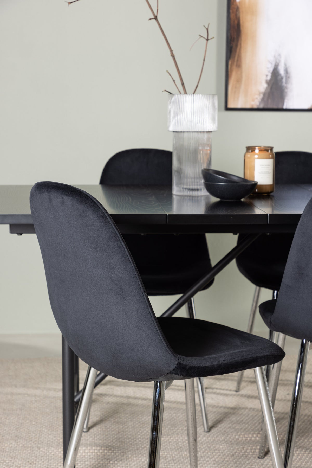 Astrid Matbord med Polar Stolarna – Bord: 75x200x90 Stol: 52x90x45