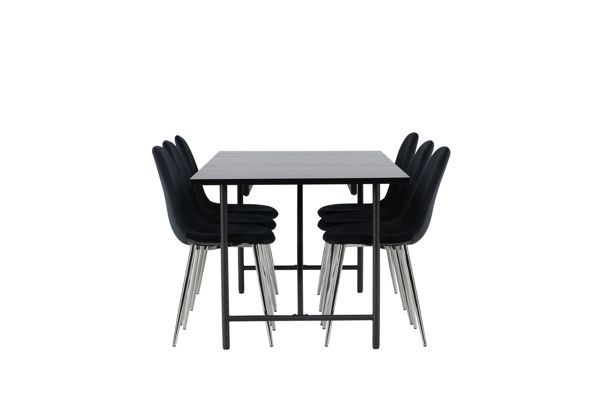 Astrid Matbord med Polar Stolarna – Bord: 75x200x90 Stol: 52x90x45