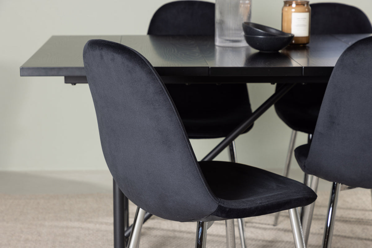 Astrid Matbord med Polar Stolarna – Bord: 75x200x90 Stol: 52x90x45