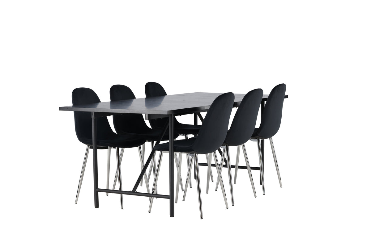 Astrid Matbord med Polar Stolarna – Bord: 75x200x90 Stol: 52x90x45