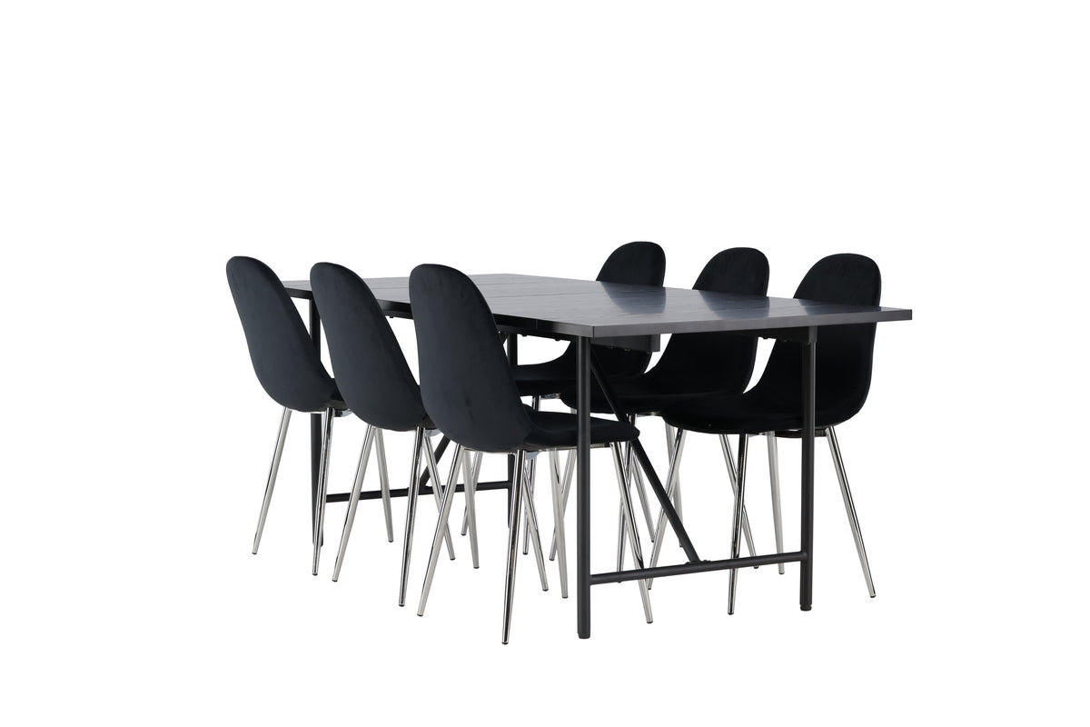 Astrid Matbord med Polar Stolarna – Bord: 75x200x90 Stol: 52x90x45