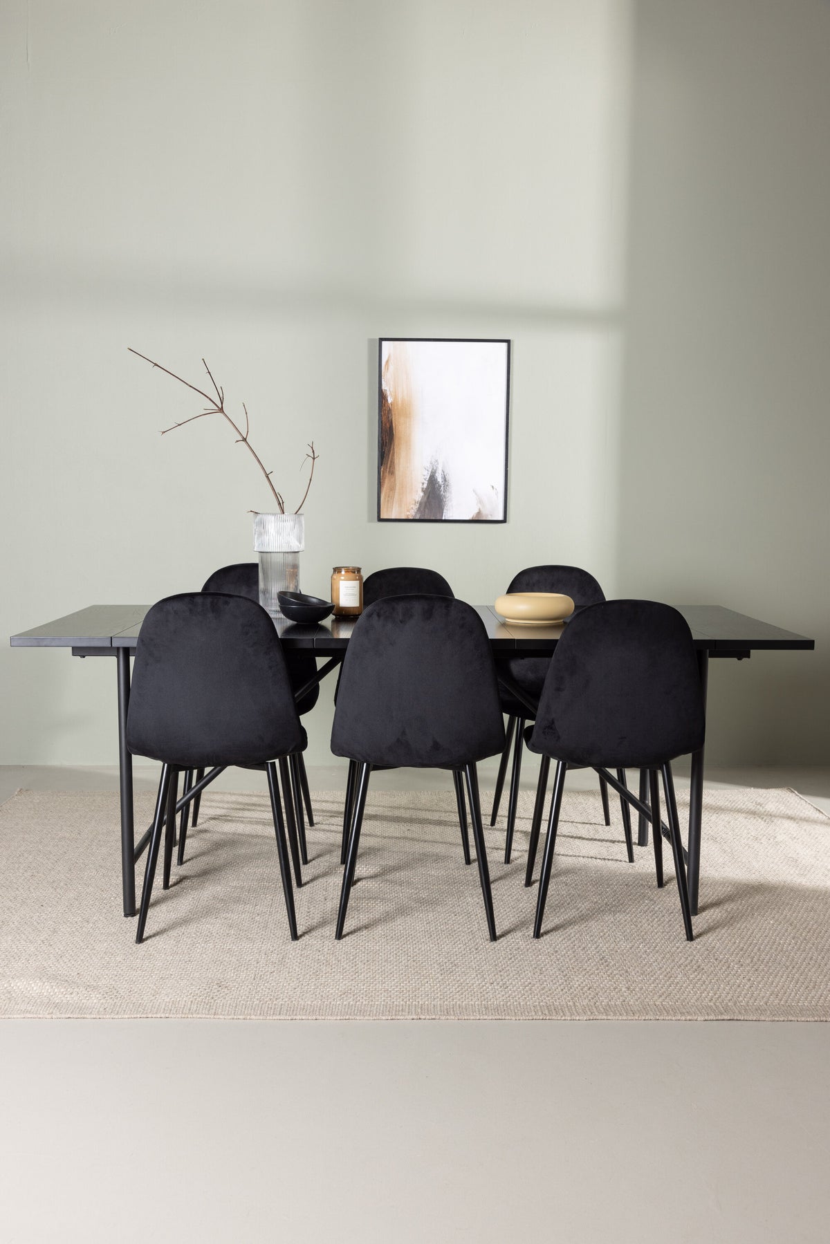 Astrid Matbord med Polar Stolarna – Bord: 75x200x90 Stol: 53,3x88x44