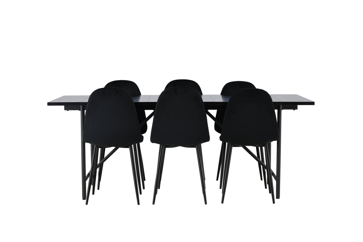 Astrid Matbord med Polar Stolarna – Bord: 75x200x90 Stol: 53,3x88x44