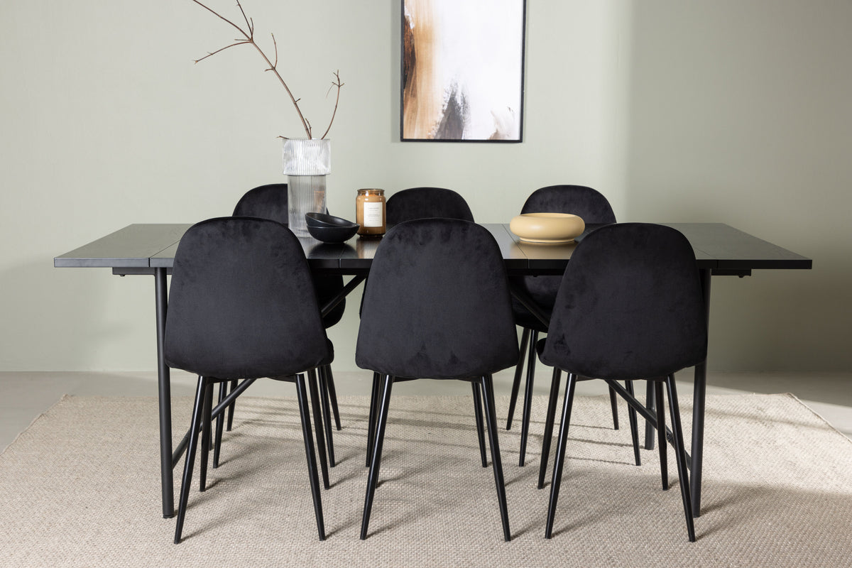 Astrid Matbord med Polar Stolarna – Bord: 75x200x90 Stol: 53,3x88x44