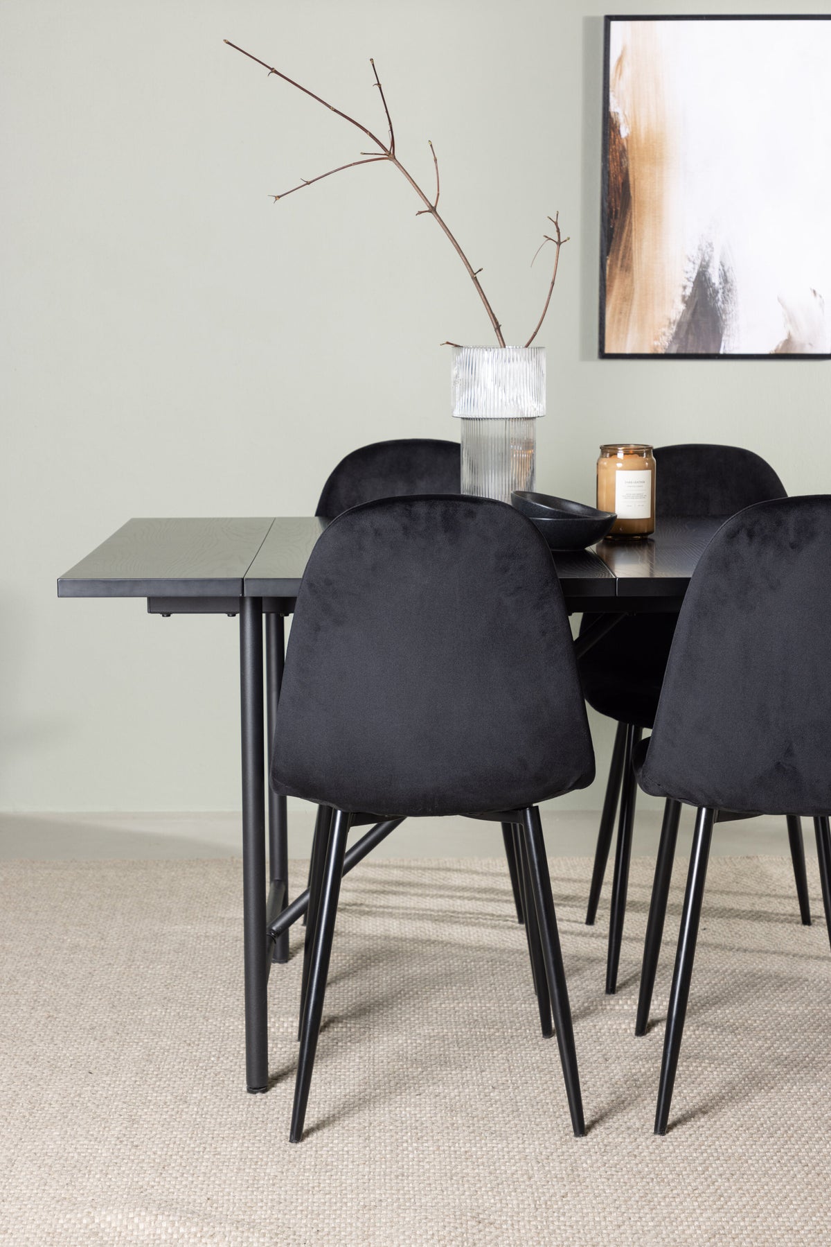 Astrid Matbord med Polar Stolarna – Bord: 75x200x90 Stol: 53,3x88x44