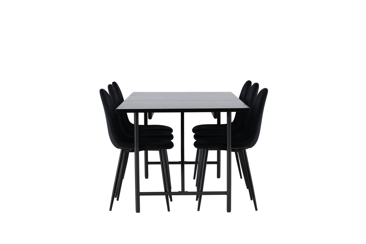 Astrid Matbord med Polar Stolarna – Bord: 75x200x90 Stol: 53,3x88x44