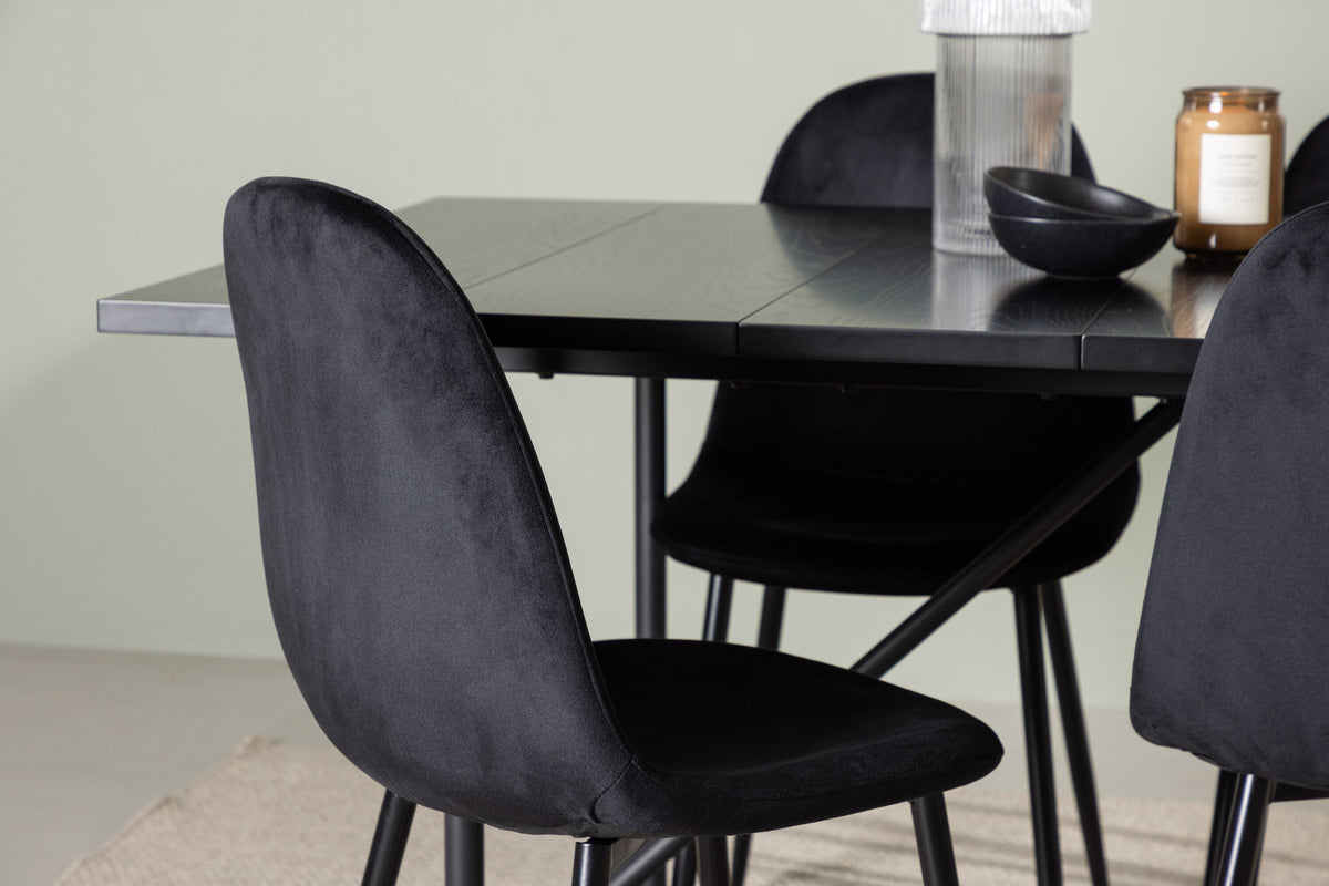 Astrid Matbord med Polar Stolarna – Bord: 75x200x90 Stol: 53,3x88x44