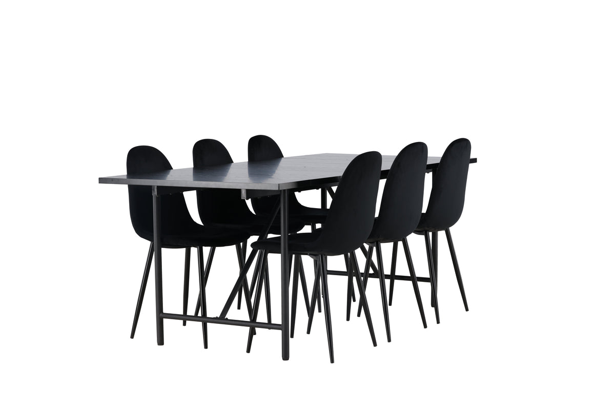 Astrid Matbord med Polar Stolarna – Bord: 75x200x90 Stol: 53,3x88x44