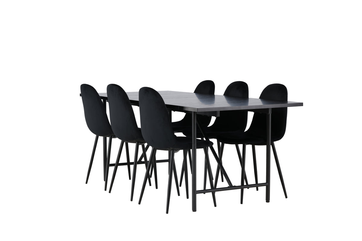 Astrid Matbord med Polar Stolarna – Bord: 75x200x90 Stol: 53,3x88x44