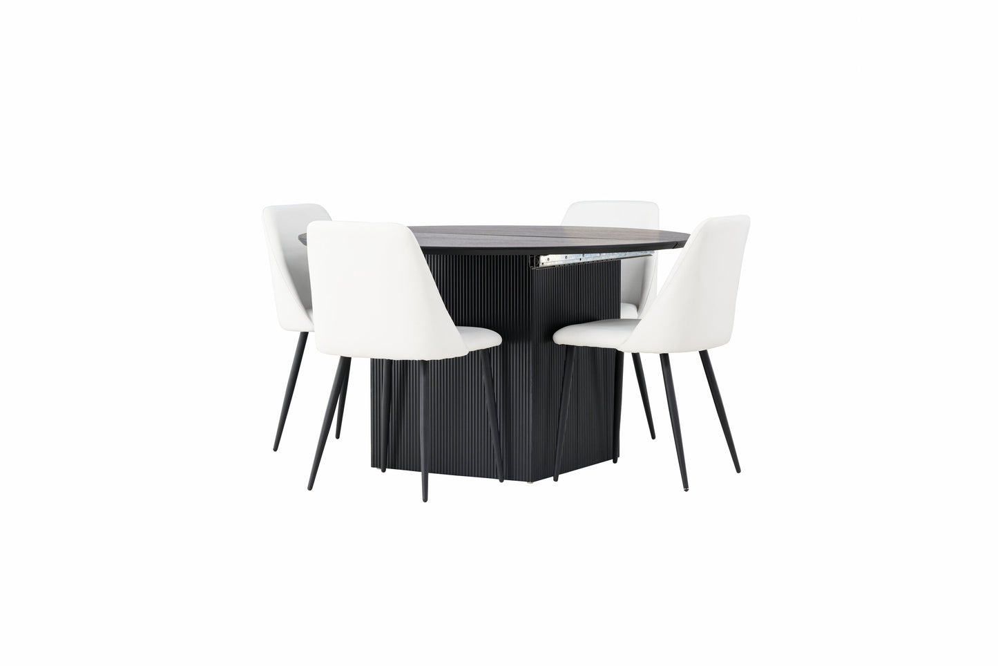 Matilda Matbord med Night Stolarna – Bord: ⌀130 Stol: 56x87x49