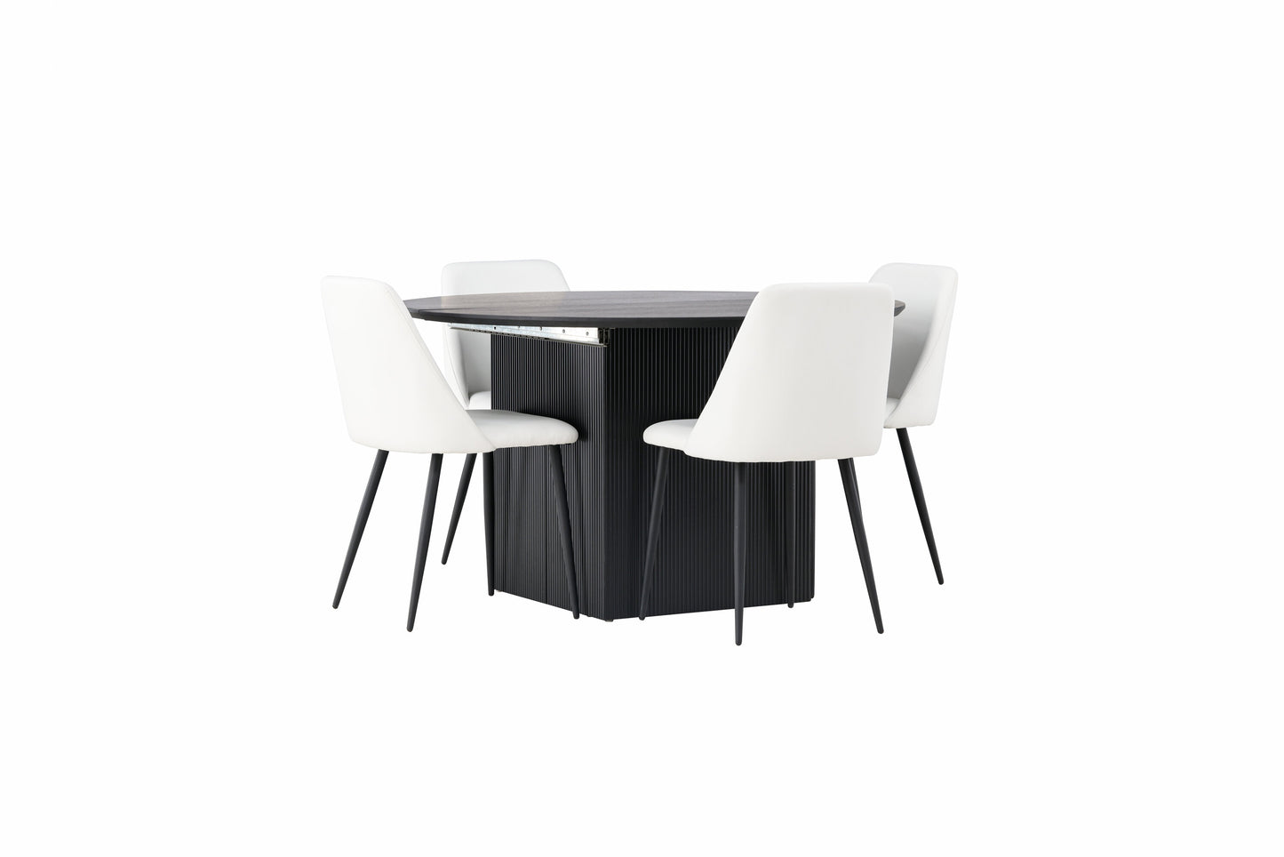 Matilda Matbord med Night Stolarna – Bord: ⌀130 Stol: 56x87x49
