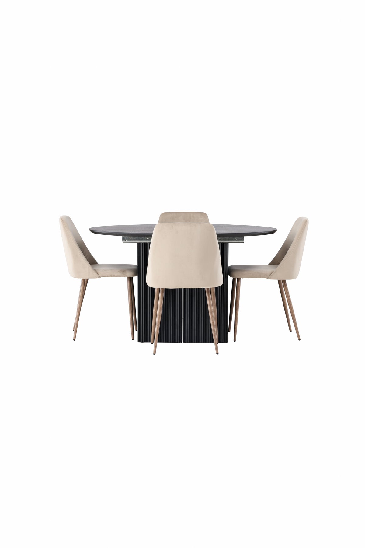 Matilda Matbord med Night Stolarna – Bord: ⌀130 Stol: 56x87x49