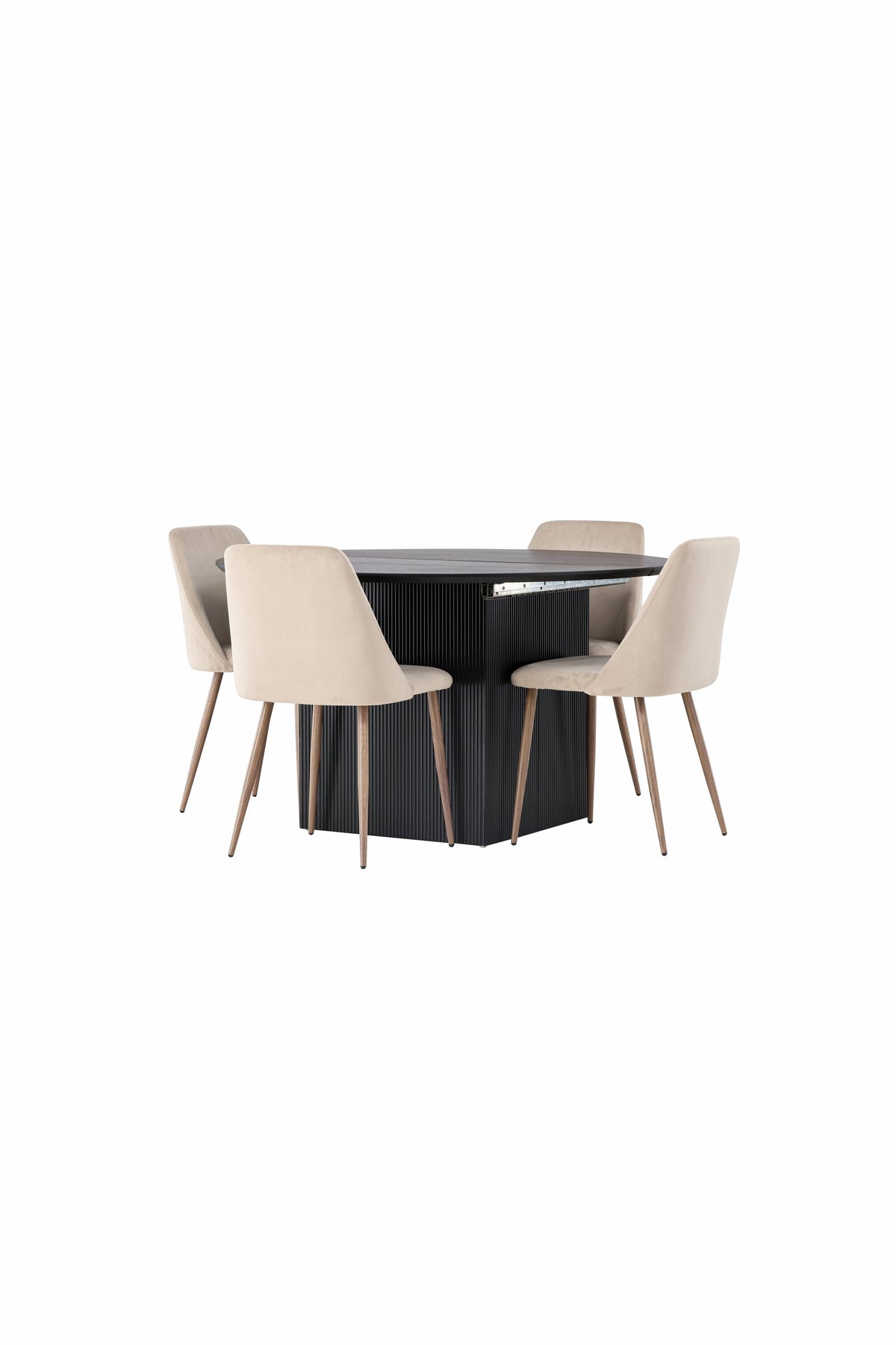 Matilda Matbord med Night Stolarna – Bord: ⌀130 Stol: 56x87x49