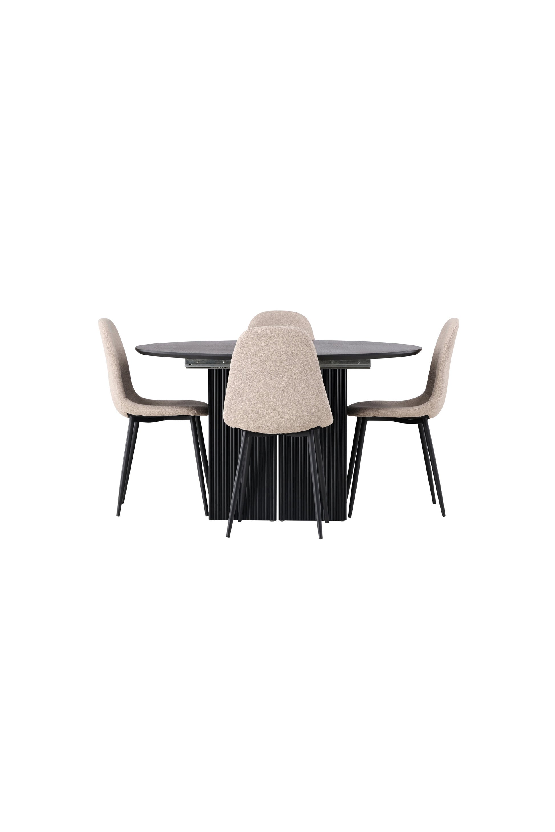 Matilda Matbord med Polar Stolarna – Bord: ⌀130 Stol: 52x90x45