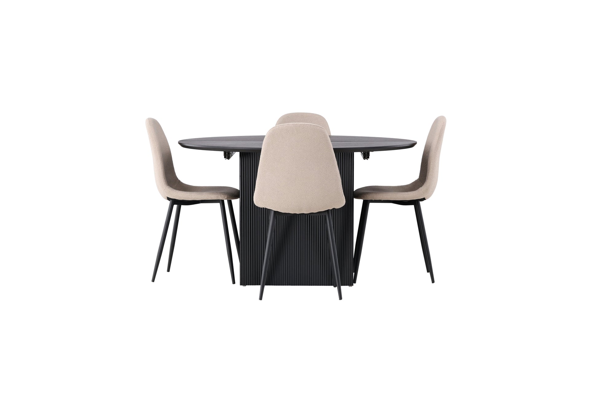 Matilda Matbord med Polar Stolarna – Bord: ⌀130 Stol: 52x90x45