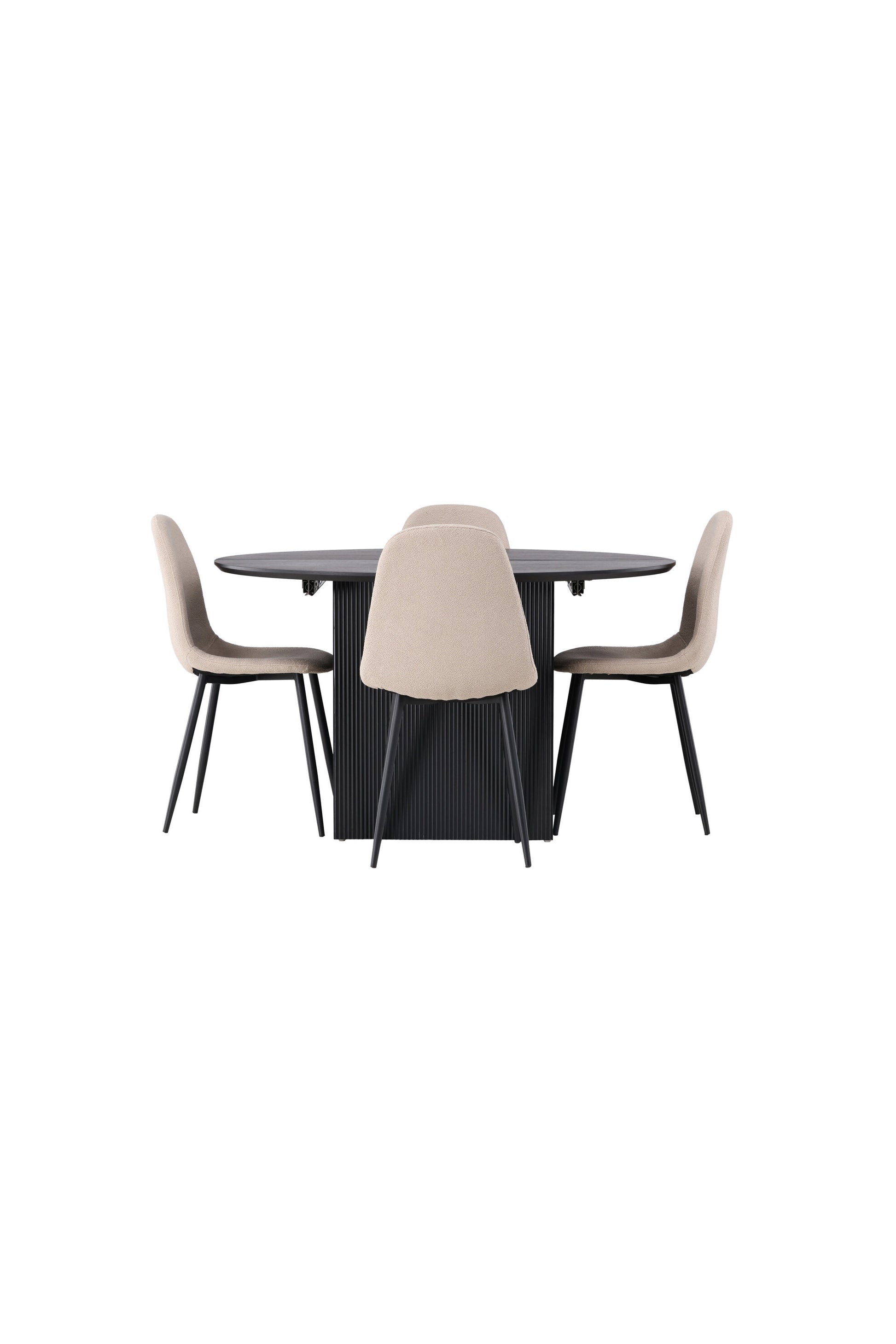 Matilda Matbord med Polar Stolarna – Bord: ⌀130 Stol: 52x90x45