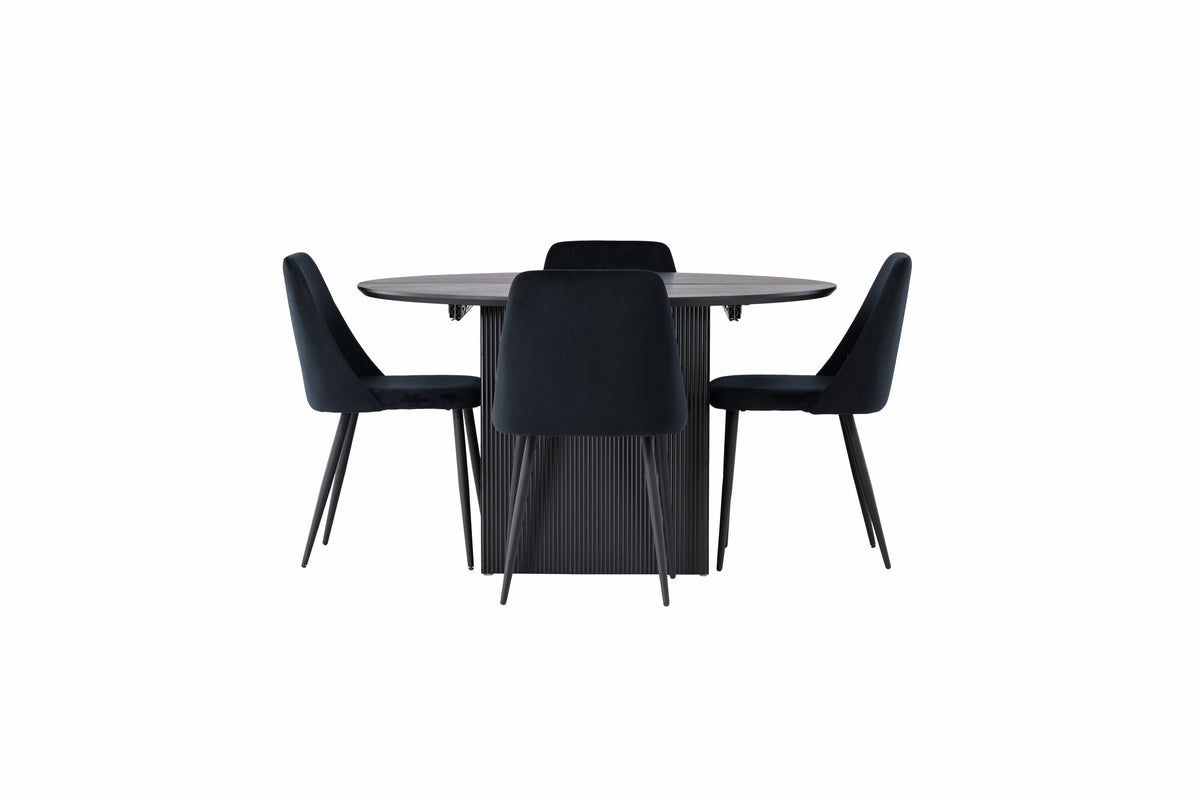 Matilda Matbord med Night Stolarna – Bord: ⌀130 Stol: 56x87x49