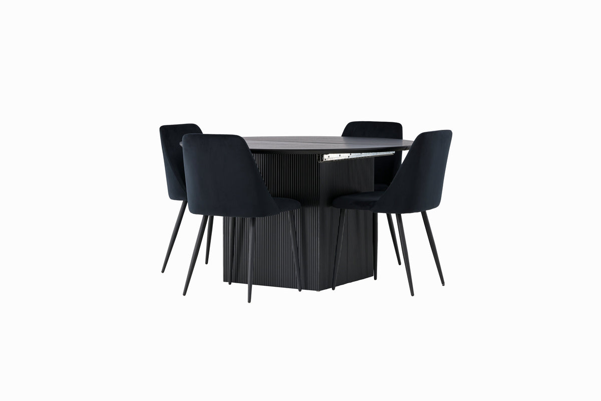 Matilda Matbord med Night Stolarna – Bord: ⌀130 Stol: 56x87x49