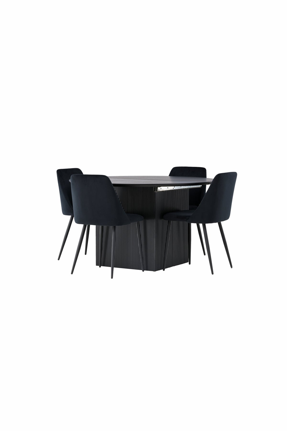 Matilda Matbord med Night Stolarna – Bord: ⌀130 Stol: 56x87x49