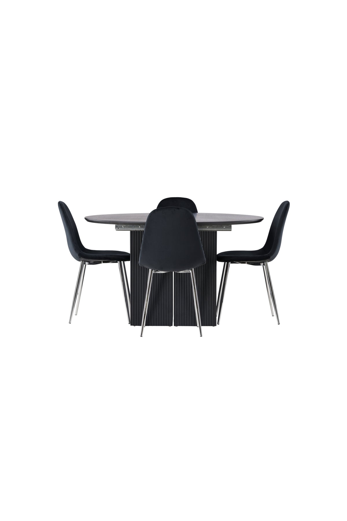 Matilda Matbord med Polar Stolarna – Bord: ⌀130 Stol: 52x90x45