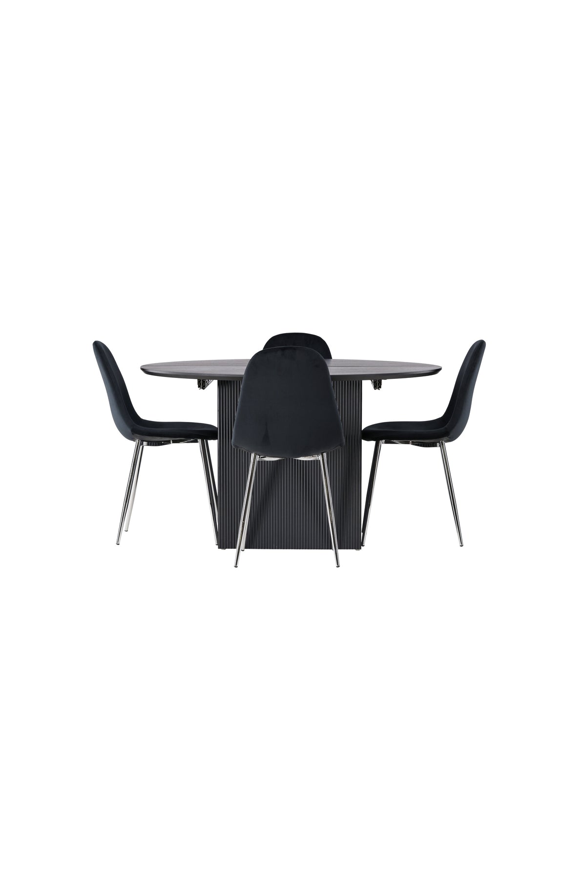 Matilda Matbord med Polar Stolarna – Bord: ⌀130 Stol: 52x90x45