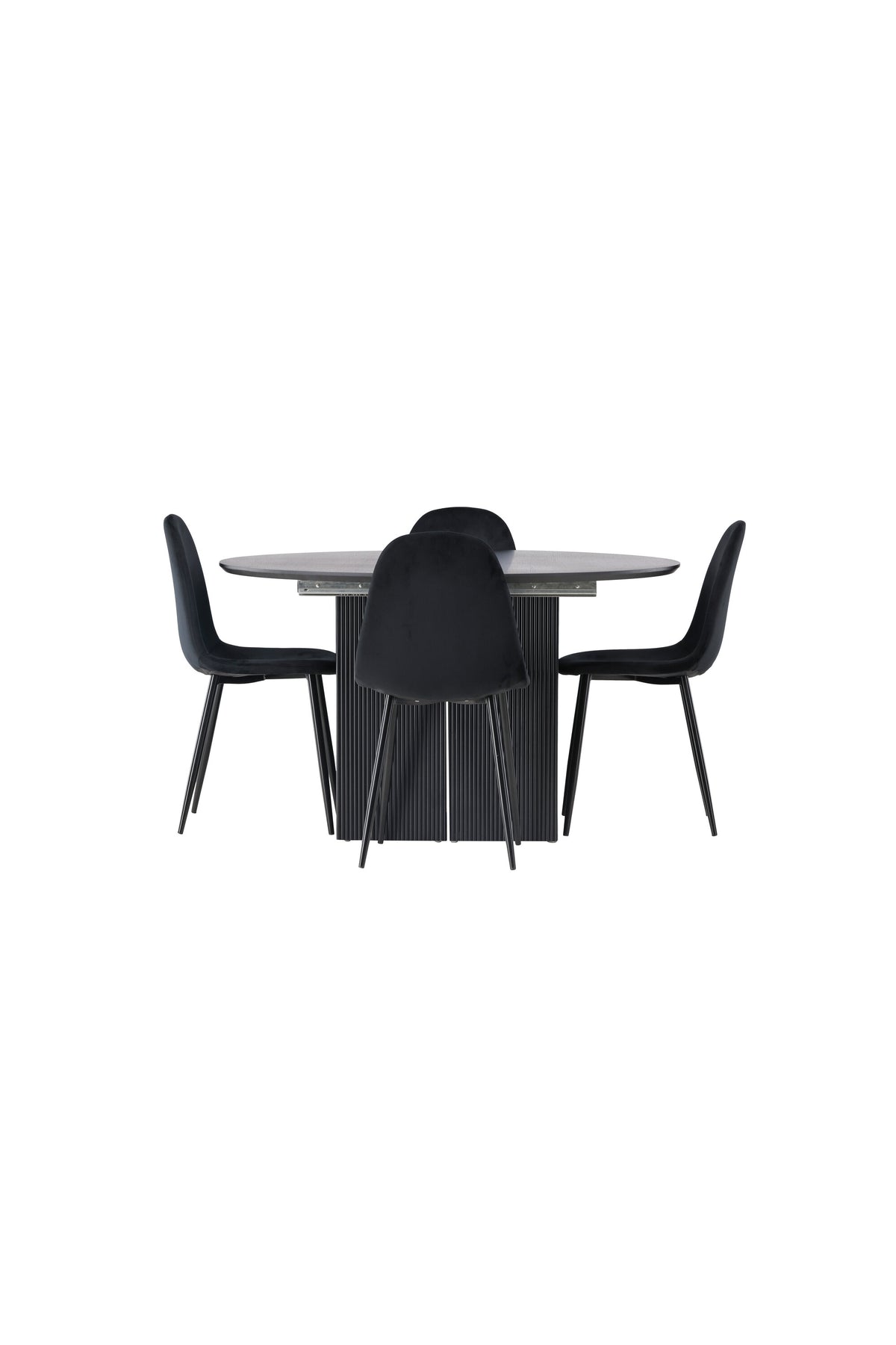 Matilda Matbord med Polar Stolarna – Bord: ⌀130 Stol: 53,3x88x44