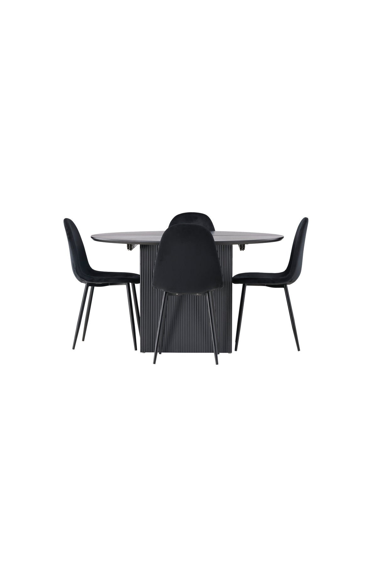 Matilda Matbord med Polar Stolarna – Bord: ⌀130 Stol: 53,3x88x44