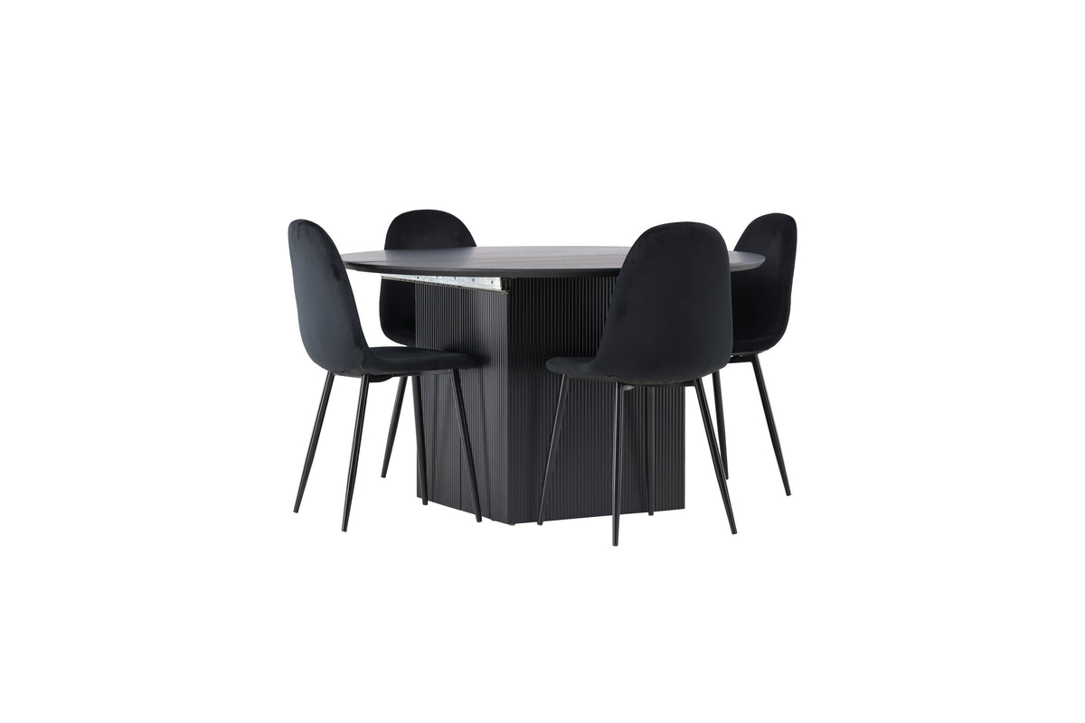 Matilda Matbord med Polar Stolarna – Bord: ⌀130 Stol: 53,3x88x44