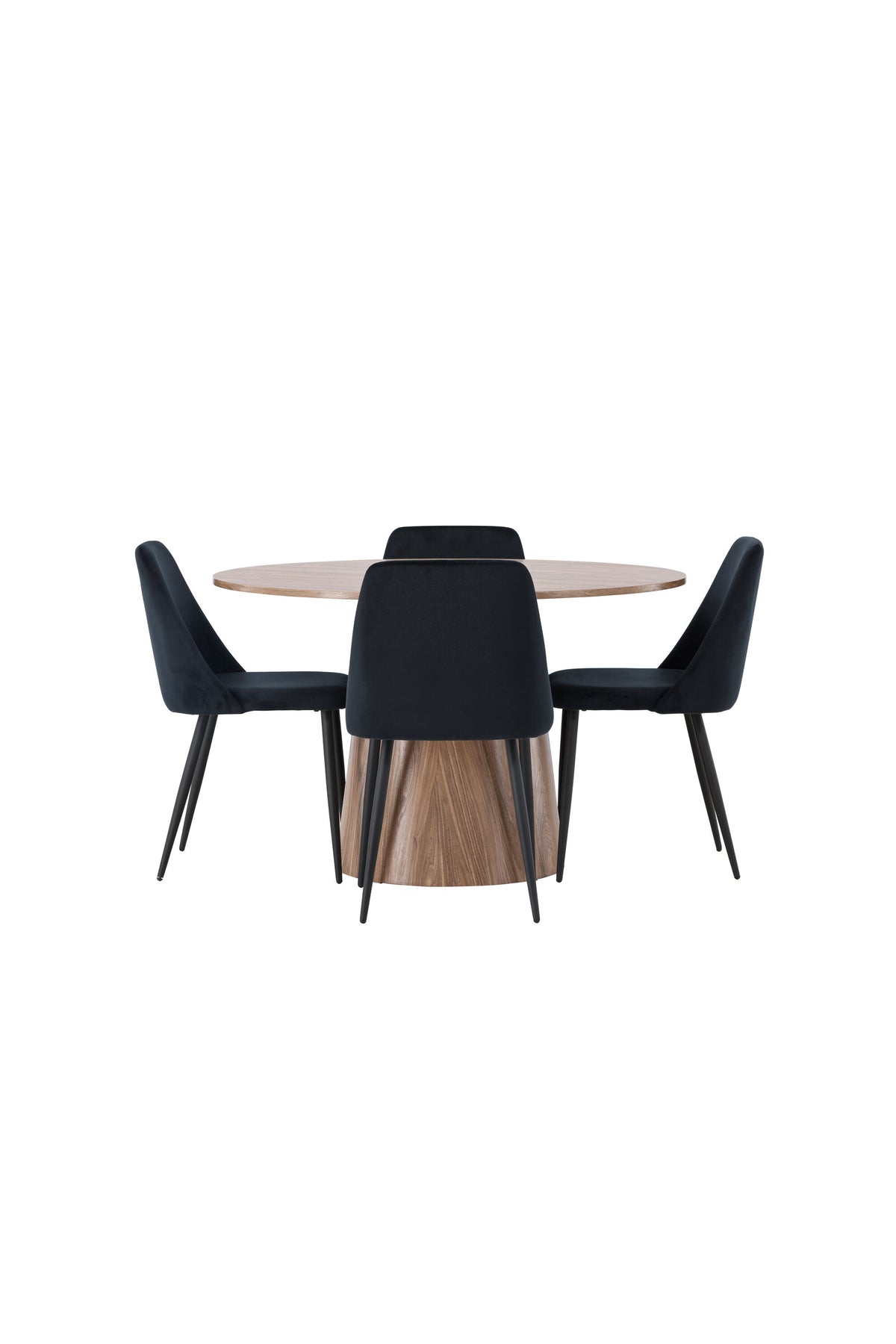 Lanzo Matbord med Night Stolarna – Bord: ⌀120 Stol: 56x87x49