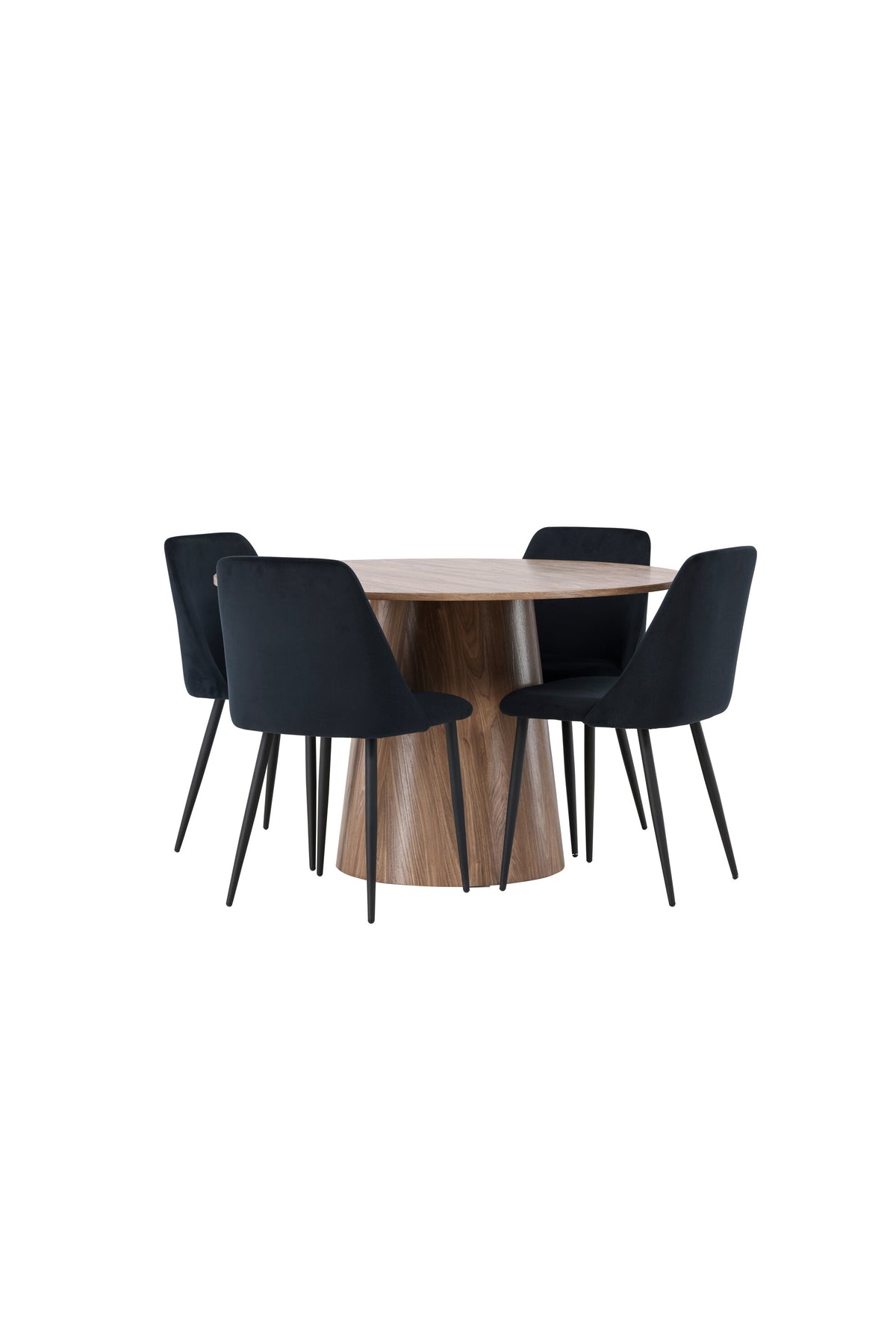 Lanzo Matbord med Night Stolarna – Bord: ⌀120 Stol: 56x87x49
