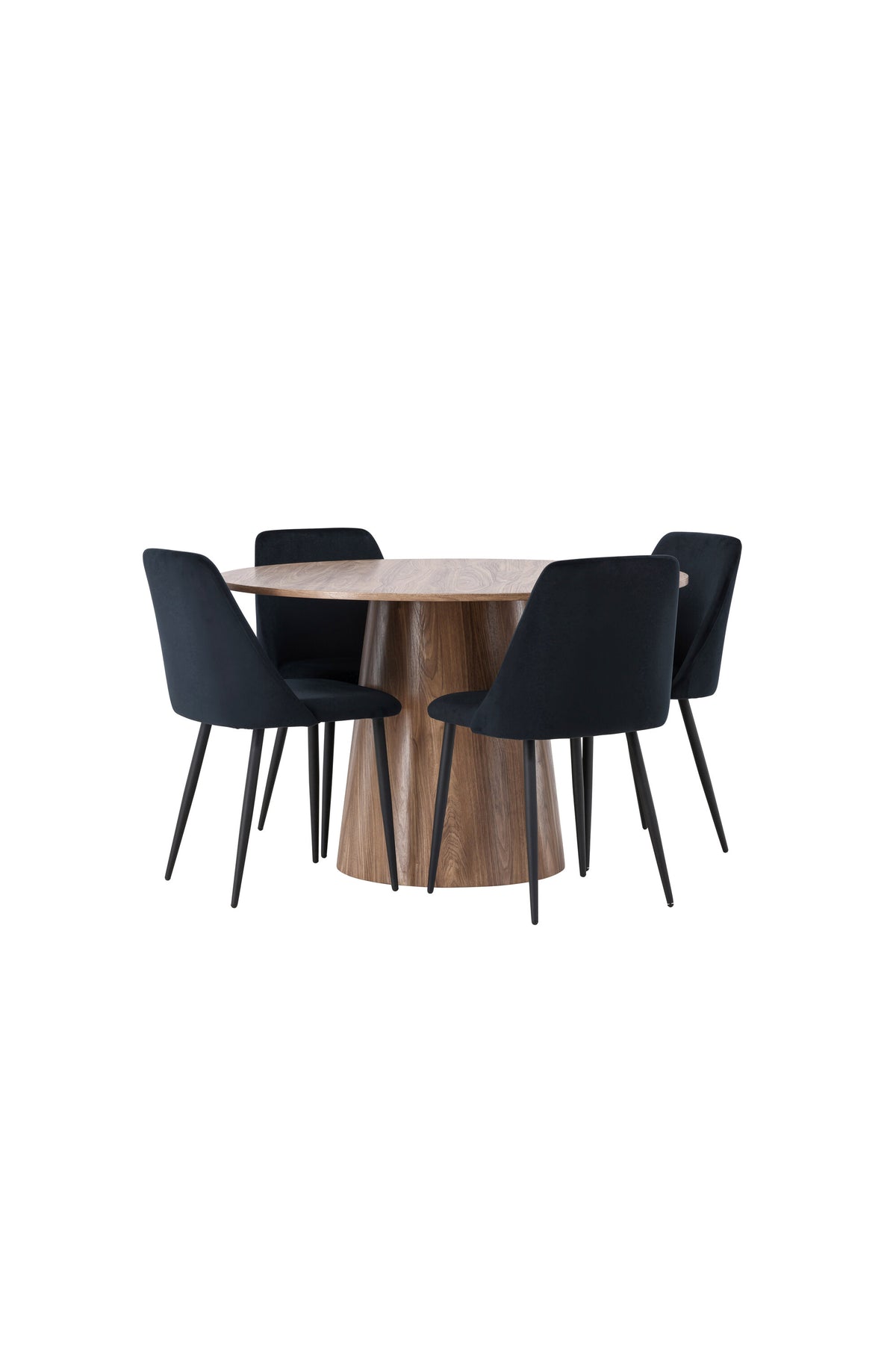 Lanzo Matbord med Night Stolarna – Bord: ⌀120 Stol: 56x87x49