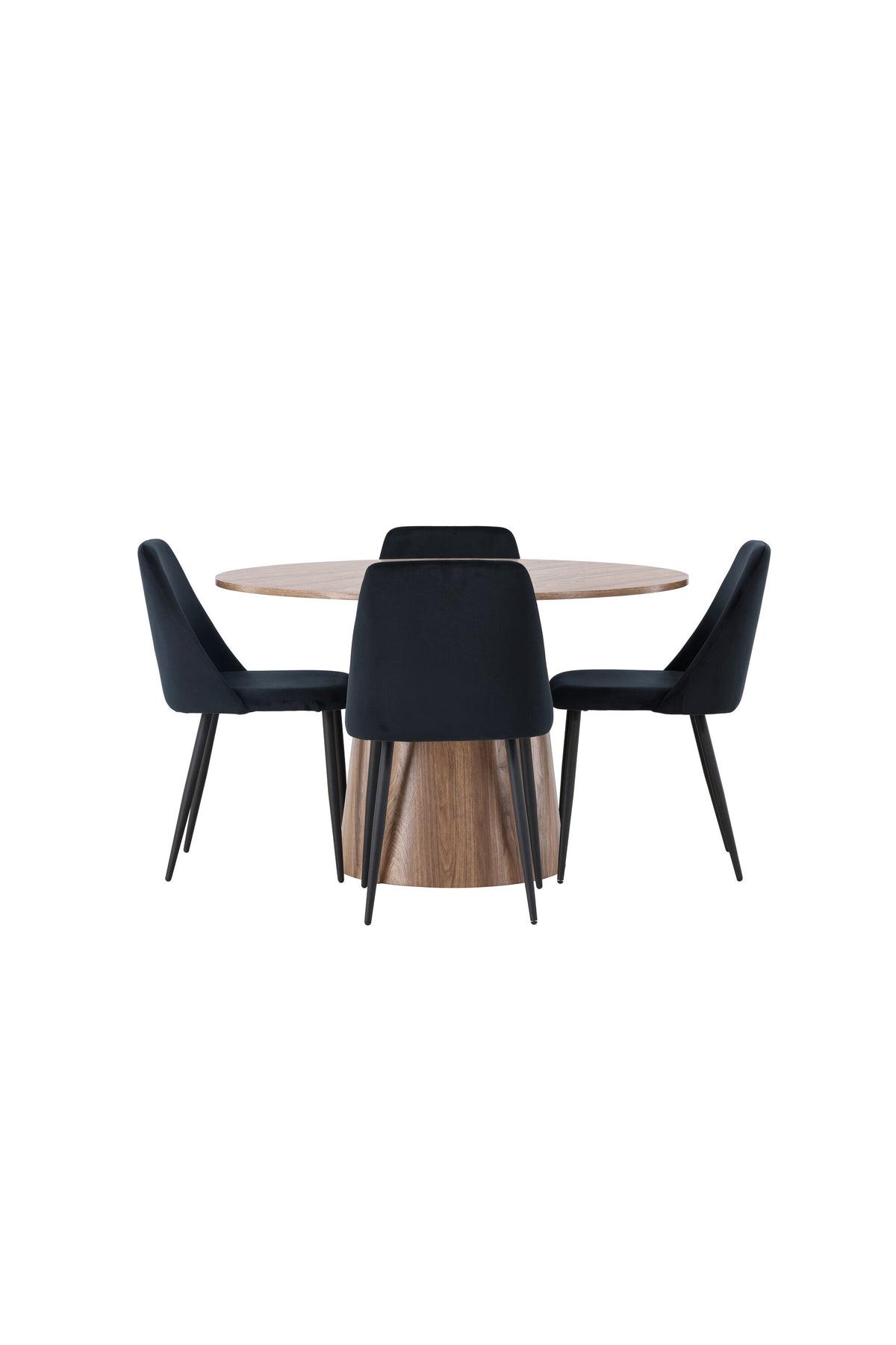 Lanzo Matbord med Night Stolarna – Bord: ⌀120 Stol: 56x87x49