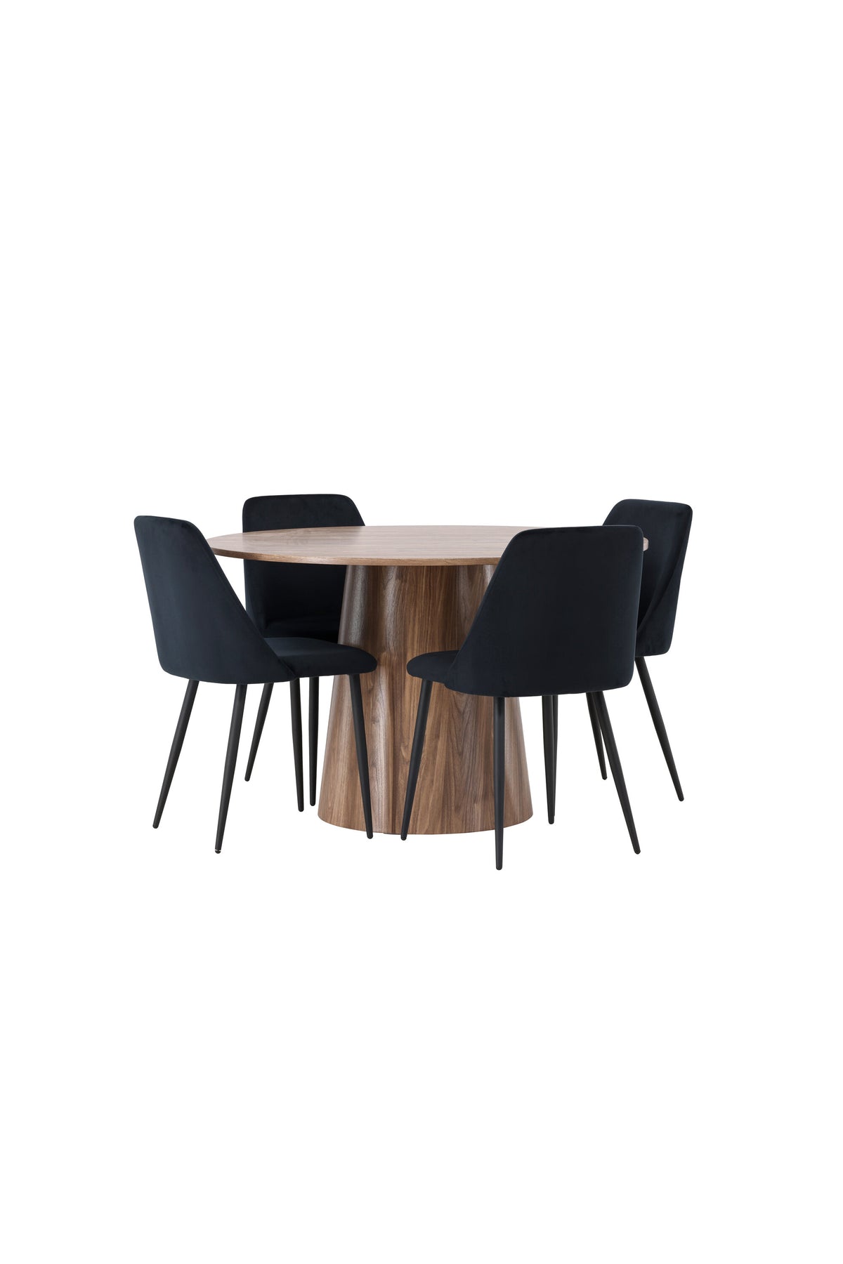 Lanzo Matbord med Night Stolarna – Bord: ⌀120 Stol: 56x87x49