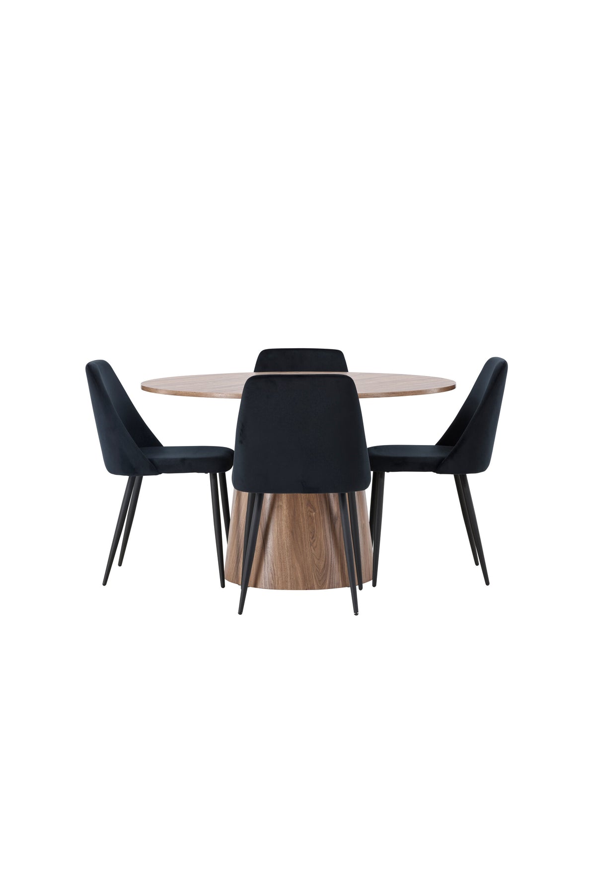 Lanzo Matbord med Night Stolarna – Bord: ⌀120 Stol: 56x87x49