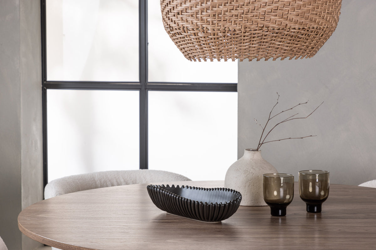 Lanzo Matbord med Edina Stolarna – Bord: ⌀120 Stol: 56x76x55