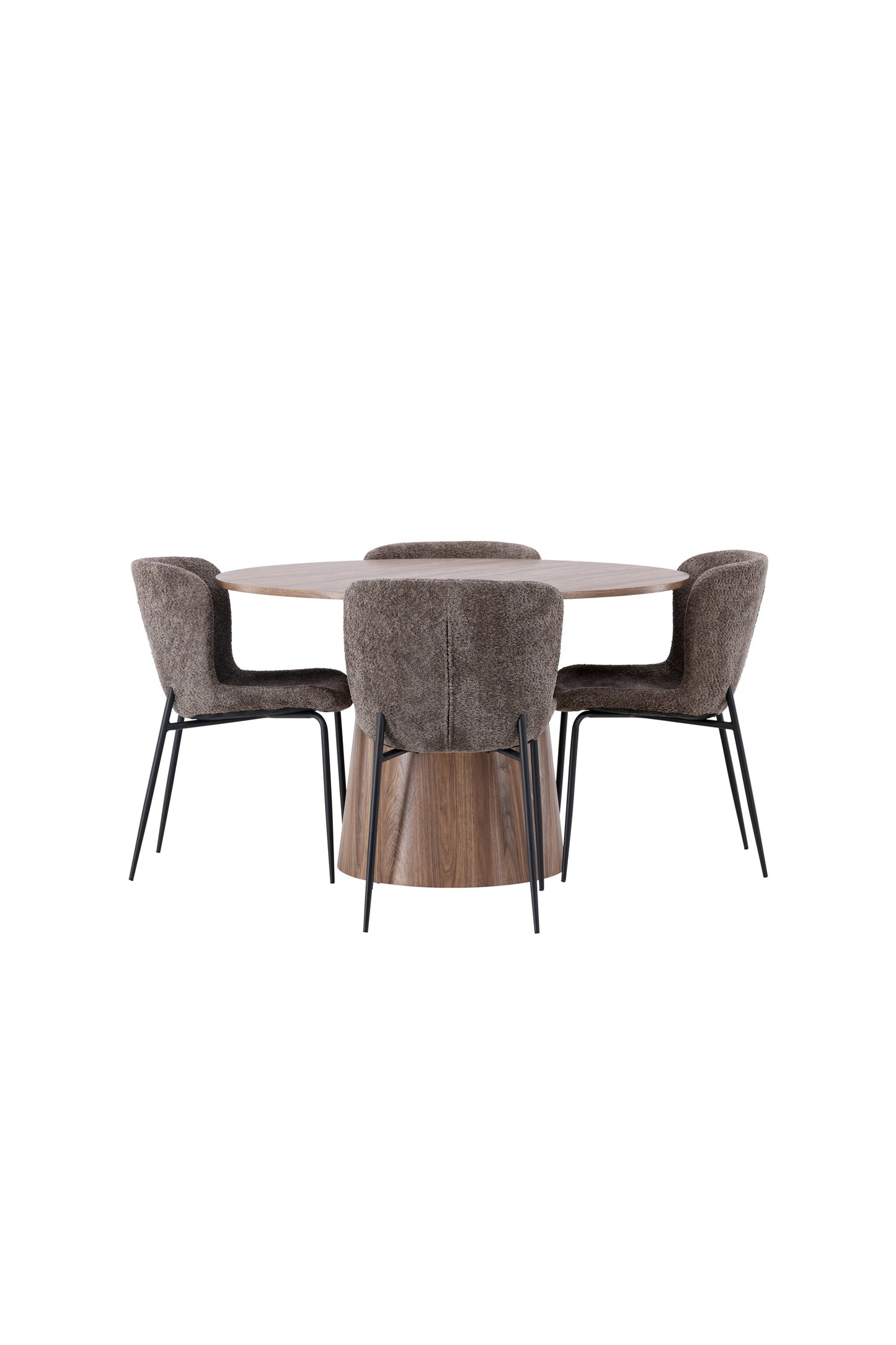 Lanzo Matbord med Modesto Stolarna – Bord: ⌀120 Stol: 54x79,5x48