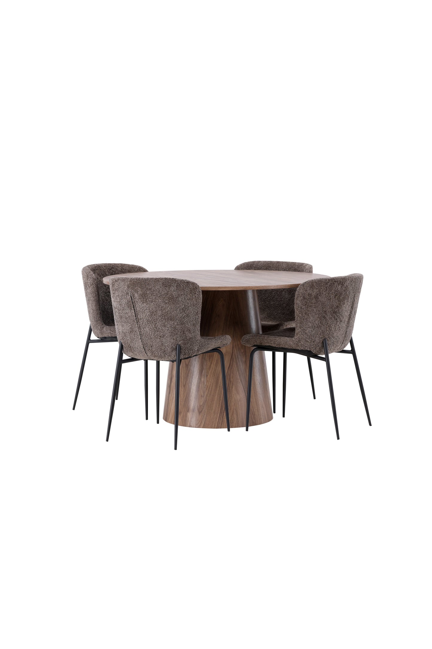 Lanzo Matbord med Modesto Stolarna – Bord: ⌀120 Stol: 54x79,5x48