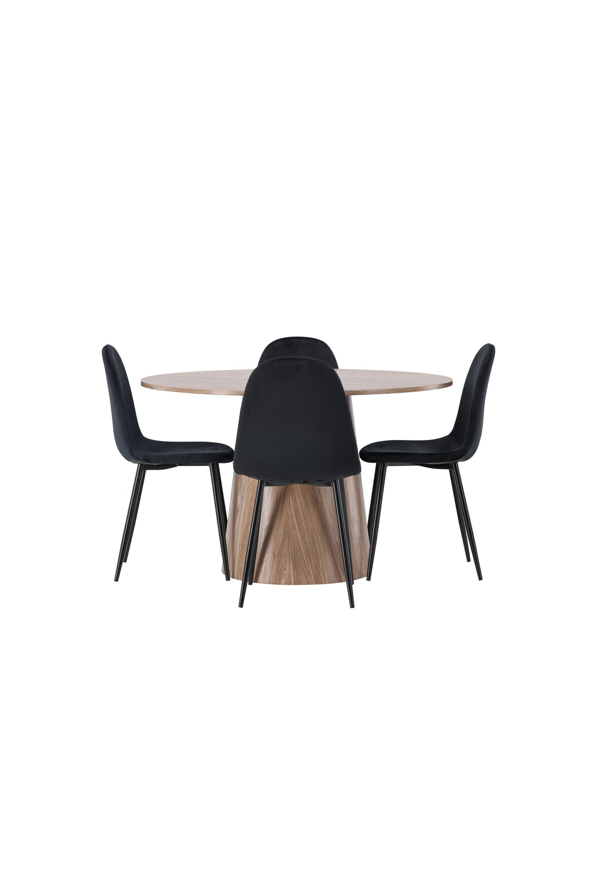 Lanzo Matbord med Polar Stolarna – Bord: ⌀120 Stol: 53,3x88x44