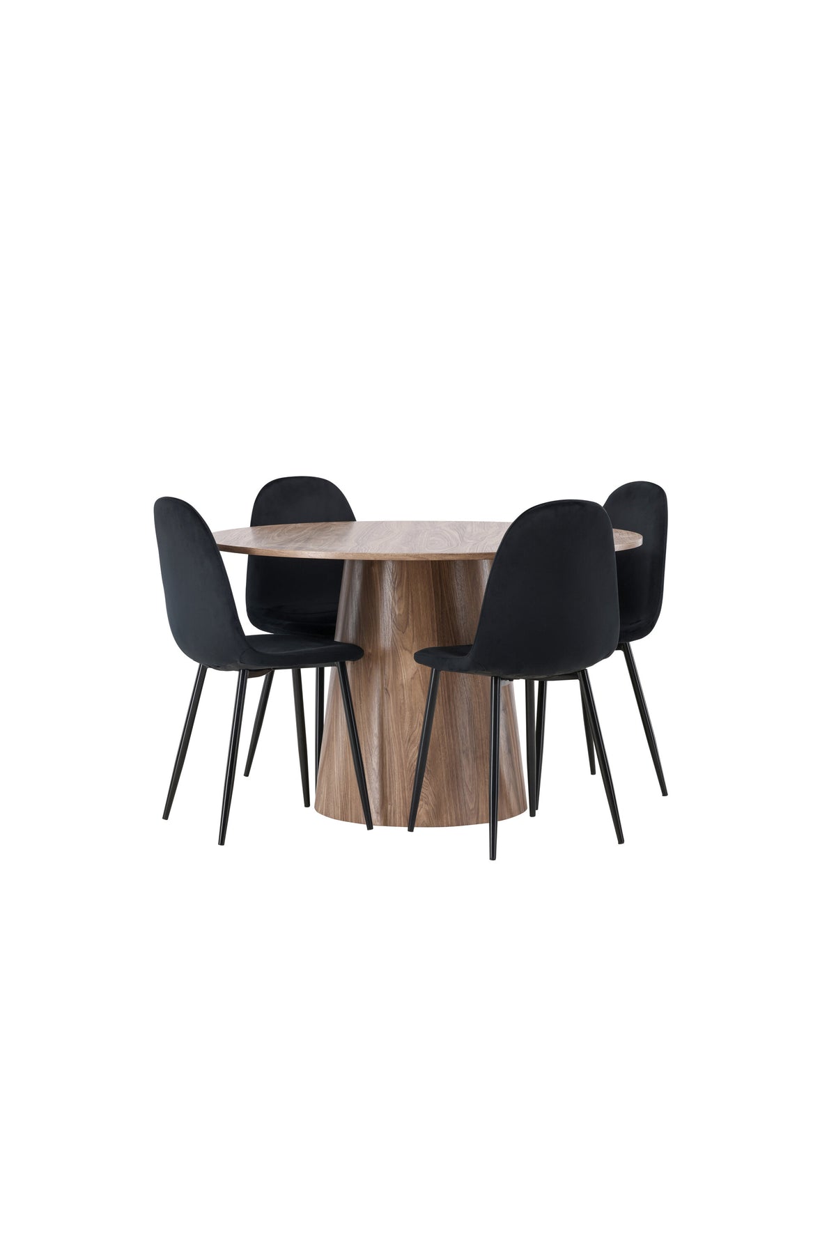 Lanzo Matbord med Polar Stolarna – Bord: ⌀120 Stol: 53,3x88x44