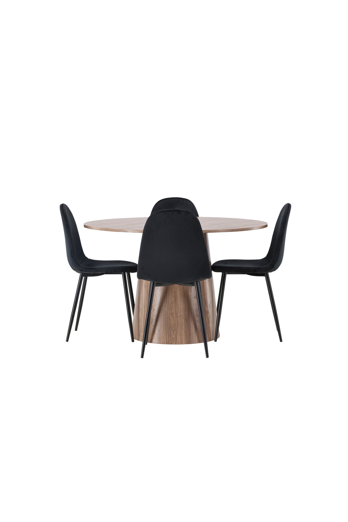 Lanzo Matbord med Polar Stolarna – Bord: ⌀120 Stol: 53,3x88x44