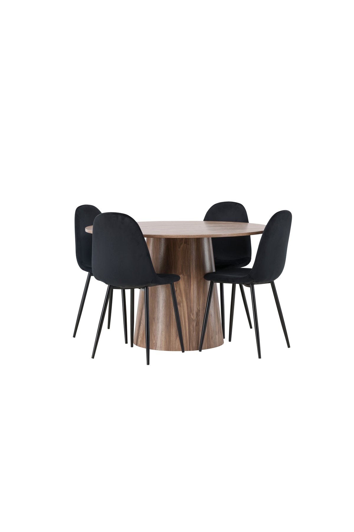 Lanzo Matbord med Polar Stolarna – Bord: ⌀120 Stol: 53,3x88x44