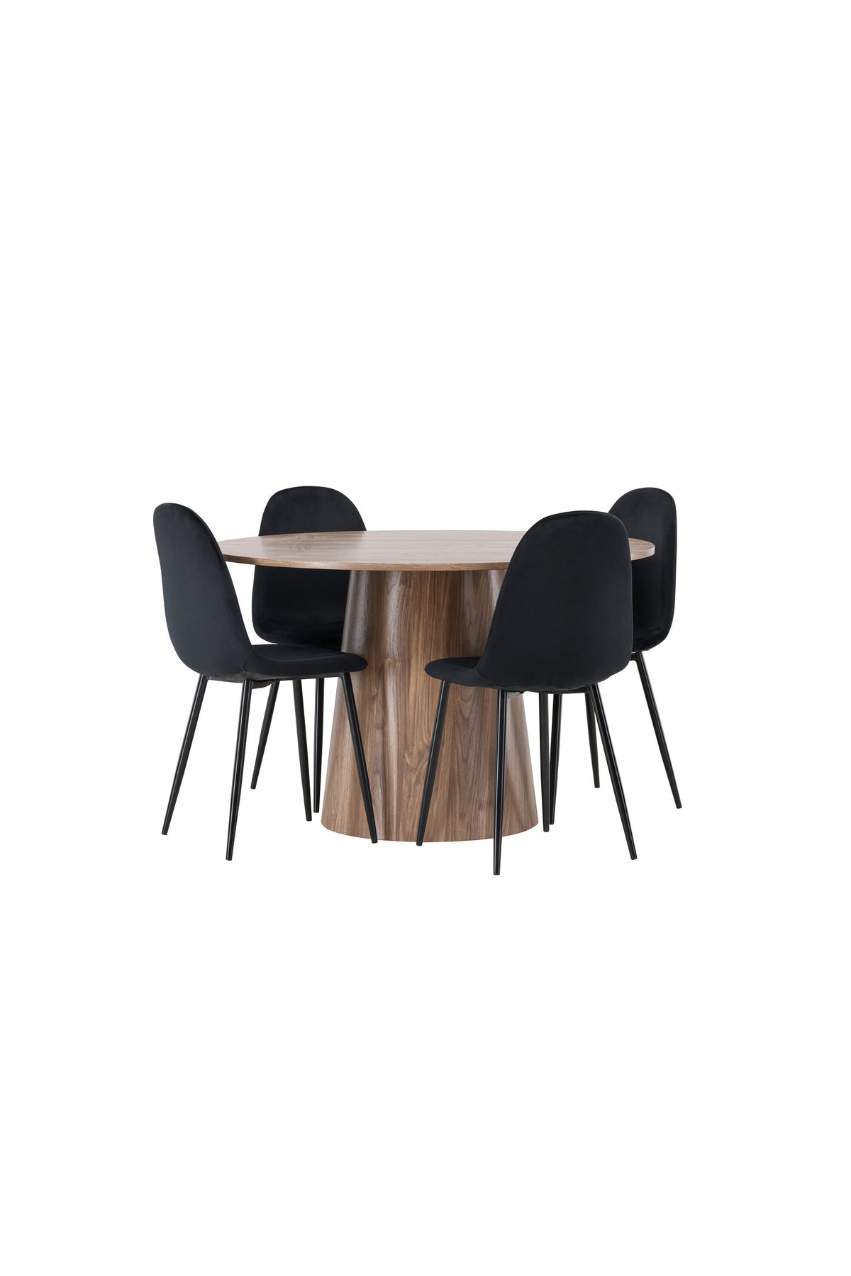Lanzo Matbord med Polar Stolarna – Bord: ⌀120 Stol: 53,3x88x44