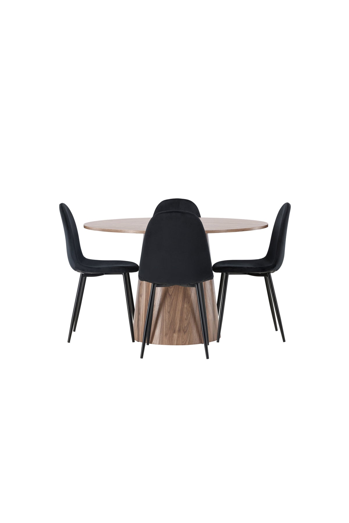Lanzo Matbord med Polar Stolarna – Bord: ⌀120 Stol: 53,3x88x44