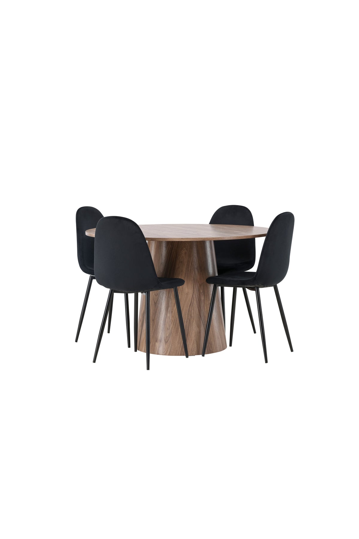 Lanzo Matbord med Polar Stolarna – Bord: ⌀120 Stol: 53,3x88x44