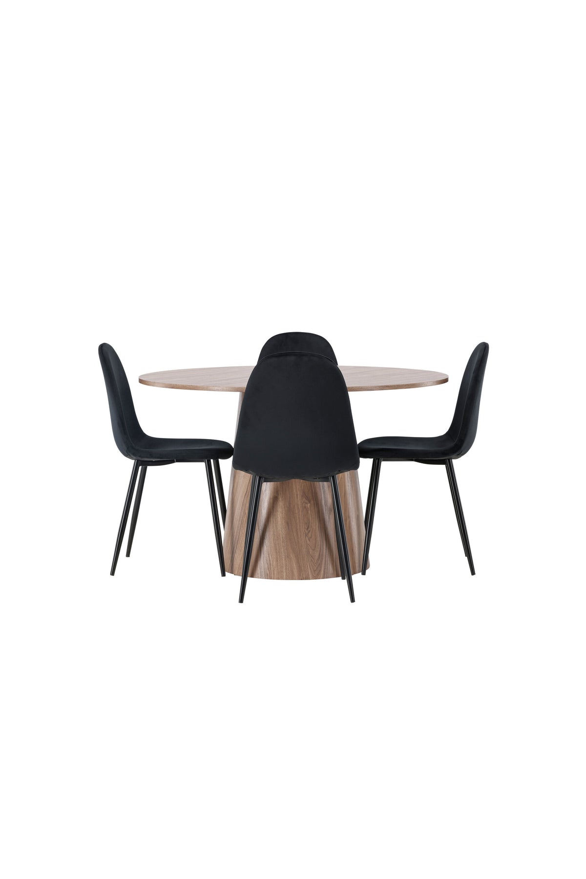 Lanzo Matbord med Polar Stolarna – Bord: ⌀120 Stol: 53,3x88x44
