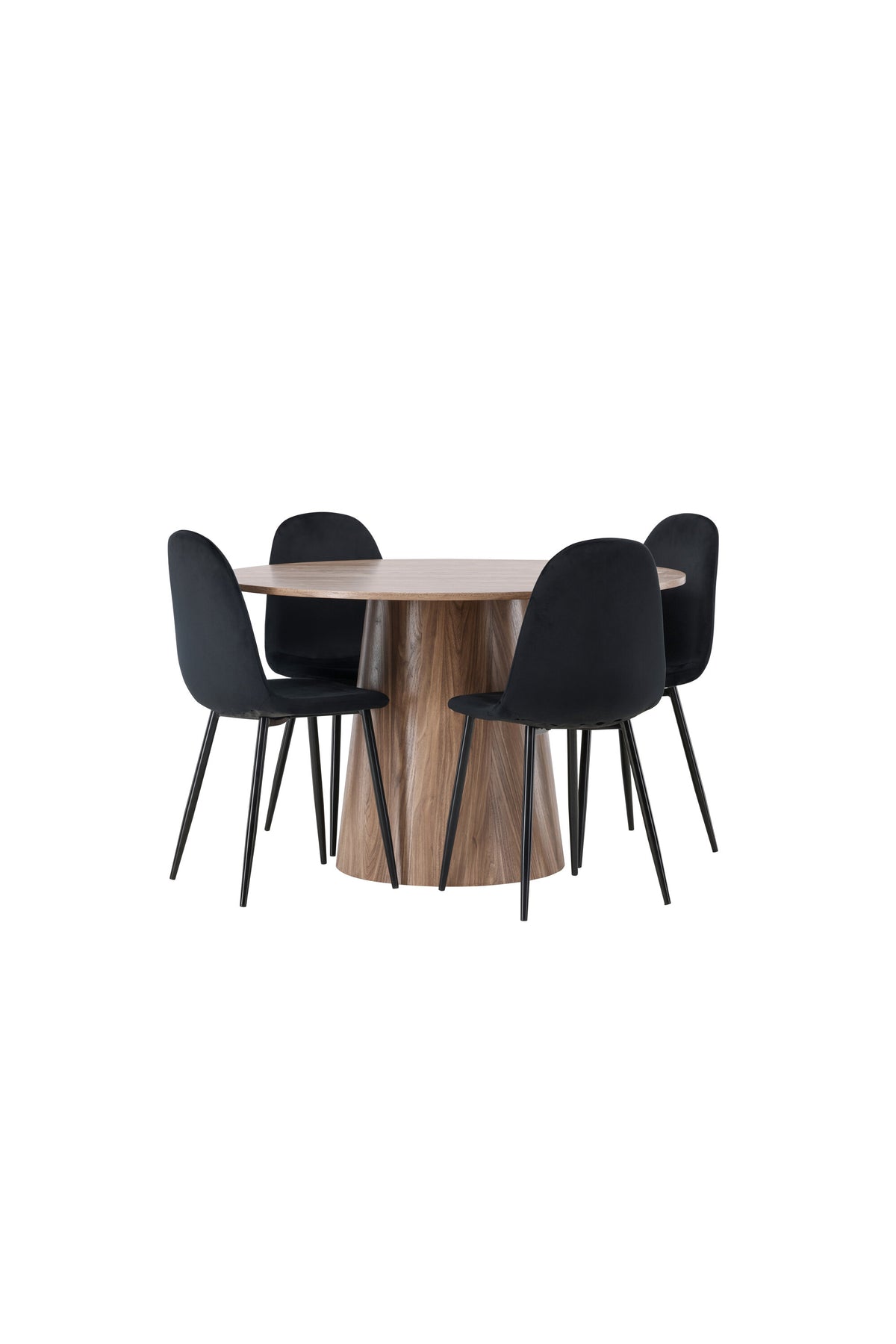 Lanzo Matbord med Polar Stolarna – Bord: ⌀120 Stol: 53,3x88x44